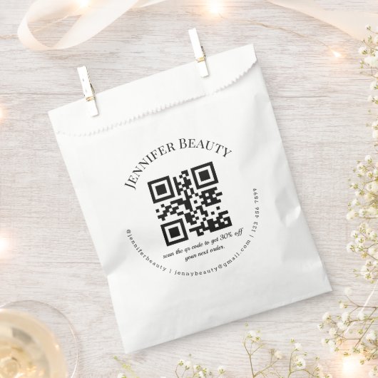 Moderne minimale QR-code voor kleine bedrijven Bedankzakje (Geknipt)