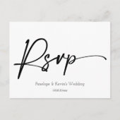 Moderne minimale QR Code Wedding RSVP Antwoord Briefkaart (Voorkant)