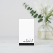 Moderne minimale QR-code zwart wit verticaal Visitekaartje (Staand voorkant)