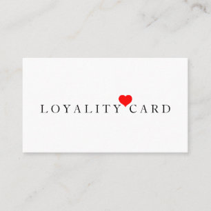 Moderne, minimale Red Heart Loyalty-kaart Visitekaartje