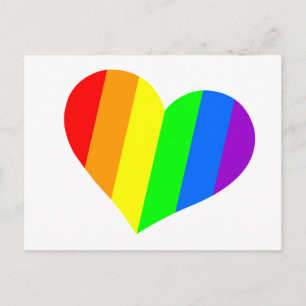 Moderne minimale regenbooghartslag briefkaart