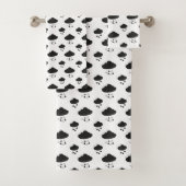 Moderne minimale regendruppels voor zwarte en witt bad handdoek (Insitu)