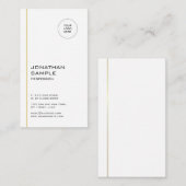 Moderne, minimale rendy kool Gold White - verticaa Visitekaartje (Voorkant / Achterkant)