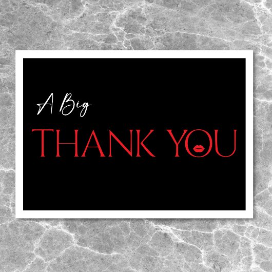 Moderne minimale rode lippen Ze is dertig jaar oud Bedankkaart