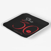 Moderne minimale rode lippen Ze is dertig jaar oud Papieren Bordje (Gebogen)