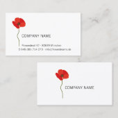 Moderne, minimale rode papaverbloemen. visitekaartje (Voorkant / Achterkant)