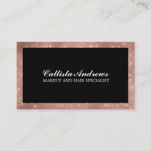 Moderne, minimale Roos Gold Glitter Simple Makeup Visitekaartje