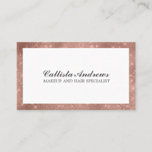 Moderne, minimale Roos Gold Glitter Simple Makeup Visitekaartje