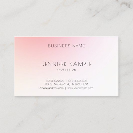 Moderne minimale roze Abstracte laagvlakte Visitekaartje (Achterkant)
