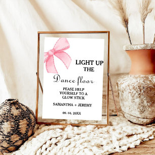 Moderne minimale roze boog bruiloft gloed stick te poster