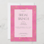 Moderne minimale roze & gouden glitter bruids brun kaart (Voorkant)