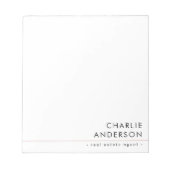 Moderne minimale roze lijn witte professionele notitieblok (Voorkant)