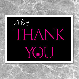 Moderne Minimale Roze Lippen Ze is 30 jarig Bedankkaart