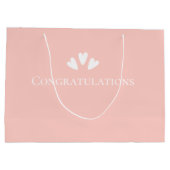 Moderne, minimale roze pasteitjes gefeliciteerd groot cadeauzakje (Achterkant)