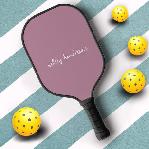 Moderne minimale roze roze monogram naam voor dame pickleball paddle
