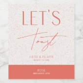 Moderne minimale roze speciale bruiloft wijn etiket (Enkel label)