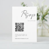 Moderne Minimale RSVP QR-code voor script Kaartje (Staand voorkant)