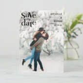 moderne minimale rustieke foto Save The Date kaart (Staand voorkant)