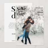 moderne minimale rustieke foto Save The Date kaart (Voorkant / Achterkant)