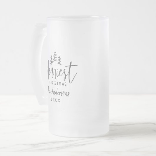 Moderne minimale rustieke kerst matglas bierpul (Voorkant links)