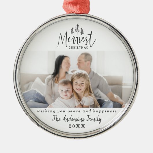 moderne minimale rustige multi-foto metalen ornament (Voorkant)