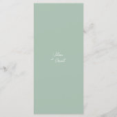 Moderne Minimale Sage Groene Script Bruiloft Menu (Achterkant)