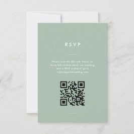Moderne Minimale Sage Groene Script Bruiloft RSVP Kaartje