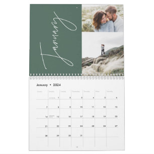 Moderne minimale salie groen 2 foto familie elegan kalender