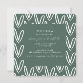 Moderne minimale salie groene typografie 16e verja kaart (Achterkant)