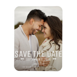 Moderne Minimale Save the Date Trouwfoto Magneet