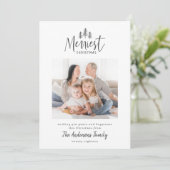 Moderne minimale Scandinavische Kerst rustieke één Feestdagenkaart (Staand voorkant)