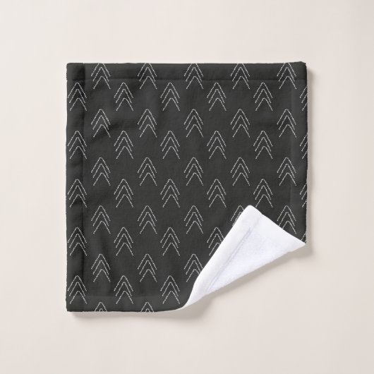 Moderne minimale Scandinavische zwarte en witte pi Bad Handdoek (Wasdoekje)
