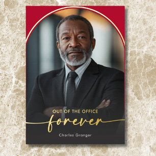 Moderne minimale Scarlet Red Pensioen Partij Folie Uitnodiging