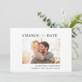 Moderne, minimale, schone foto Verander de datum Save The Date (Staand voorkant)