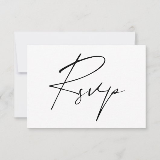 Moderne minimale script kalligrafie bruiloft onlin RSVP kaartje (Voorkant)