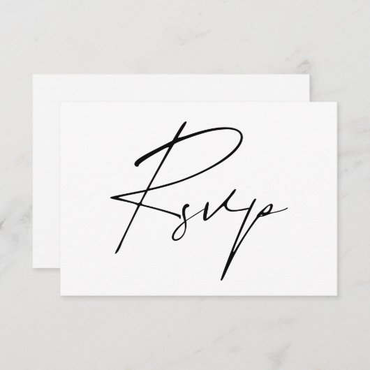 Moderne minimale script kalligrafie bruiloft onlin RSVP kaartje (Voorkant / Achterkant)
