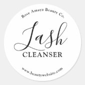 Moderne Minimale Script Lash Cleanser Ronde Sticker (Voorkant)