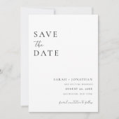 Moderne minimale script Save The Date foto Kaart (Voorkant)