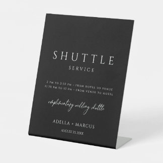 Moderne minimale Script Shuttle Service Trouwbord Reclamebord Met Voetstuk