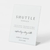Moderne minimale Script Shuttle Service Trouwbord Reclamebord Met Voetstuk (Voorkant)