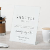 Moderne minimale Script Shuttle Service Trouwbord Reclamebord Met Voetstuk (Insitu)