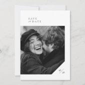 Moderne minimale script typografie foto bruiloft save the date (Voorkant)