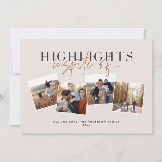 Moderne, minimale script typografie highlights feestdagenkaart (Voorkant)