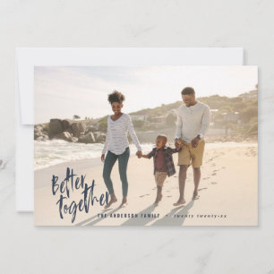 Moderne minimale script vakantie foto marine feestdagenkaart