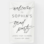 Moderne minimale script welkom afstudeerfeest spandoek (Verticaal)