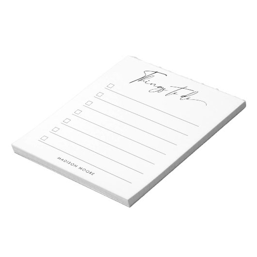 Moderne Minimale scriptkalligrafie om een lijst te Notitieblok (Gedraaid)