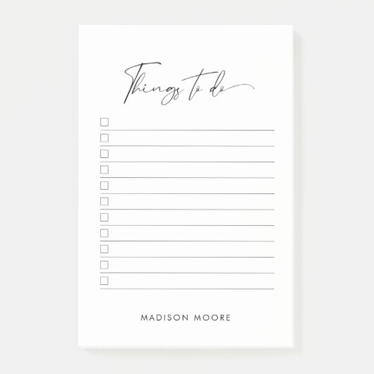 Moderne Minimale scriptkalligrafie om een lijst te Post-it® Notes (Voorkant)