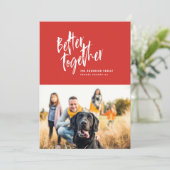 Moderne minimale scriptvakantiefoto feestdagenkaart (Staand voorkant)