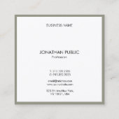 Moderne, minimale Sjabloon Professional Elegant Vierkante Visitekaartje (Achterkant)