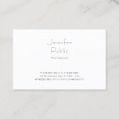 Moderne, minimale Sjabloon Professional Elegant Visitekaartje (Achterkant)
